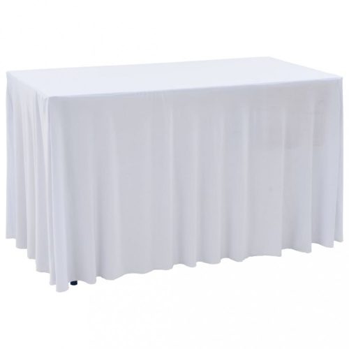 2 darab fehér sztreccs asztalszoknya 183 x 76 x 74 cm