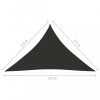 Antracitszürke háromszögű oxford-szövet napvitorla 3,5x3,5x4,9m