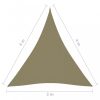 Bézs háromszögű oxford-szövet napvitorla 3 x 4 x 4 m