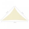 Krémszínű háromszögű oxford-szövet napvitorla 3,5x3,5x4,9 m