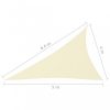 Krémszínű háromszögű oxford-szövet napvitorla 4 x 5 x 6,4 m