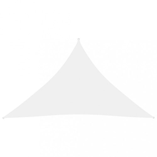 Fehér háromszög alakú oxford-szövet napvitorla 4 x 4 x 5,8 m