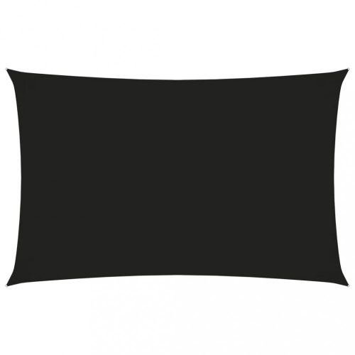 Fekete téglalap alakú oxford-szövet napvitorla 2 x 5 m