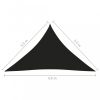 Fekete háromszögű oxford szövet napvitorla 3,5 x 3,5 x 4,9 m