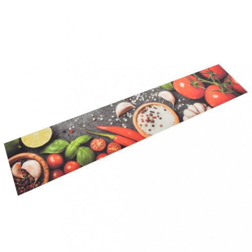 Mosható zöldségmintás bársony konyhai szőnyeg 60x300 cm