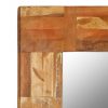 Újrahasznosított tömör fa keretes falitükör 60 x 60 cm