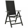 2 db fekete textilén és alumínium összecsukható kerti szék