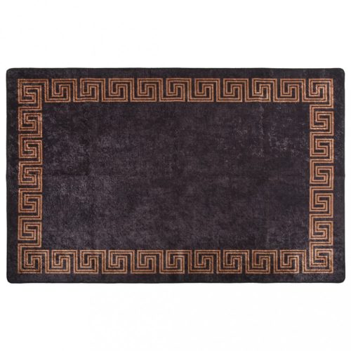 Fekete és arany csúszásmentes mosható szőnyeg 160 x 230 cm