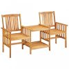 Tömör akácfa kerti székek teázóasztallal 159 x 61 x 92 cm