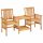 Tömör akácfa kerti székek teázóasztallal 159 x 61 x 92 cm